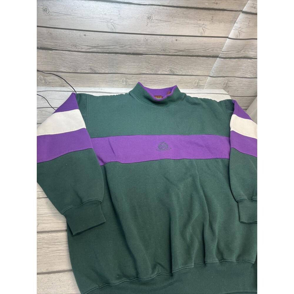 Vintage 80s Oakton Limited Purple Green Sweatshirt sz XL Cosby